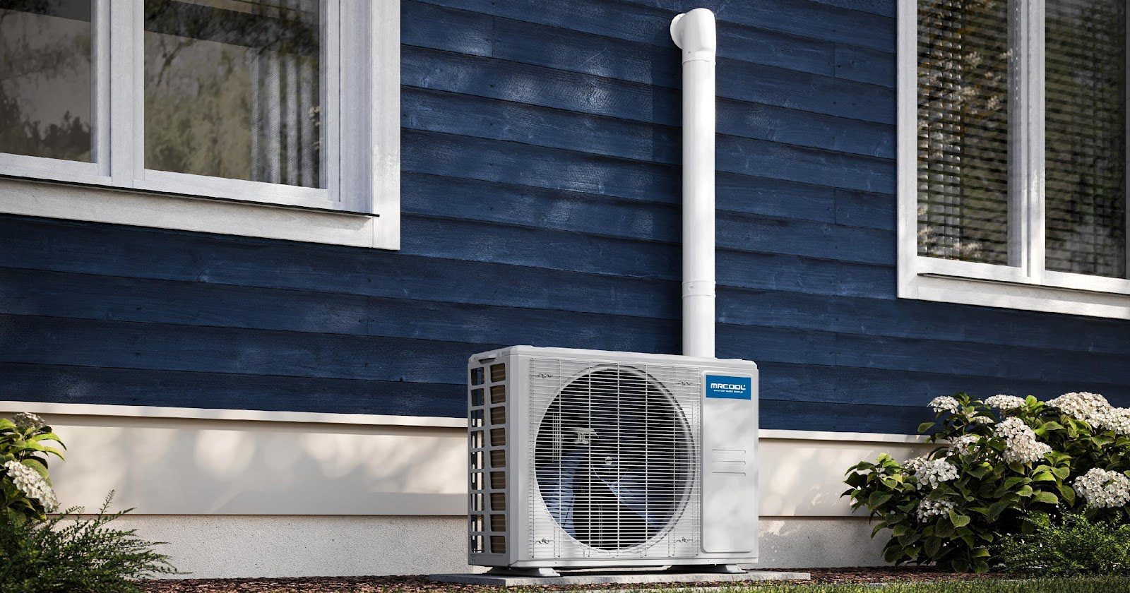 MRCOOL DIY mini split indoor unit cooling a room, showcasing easy installation and smart control.